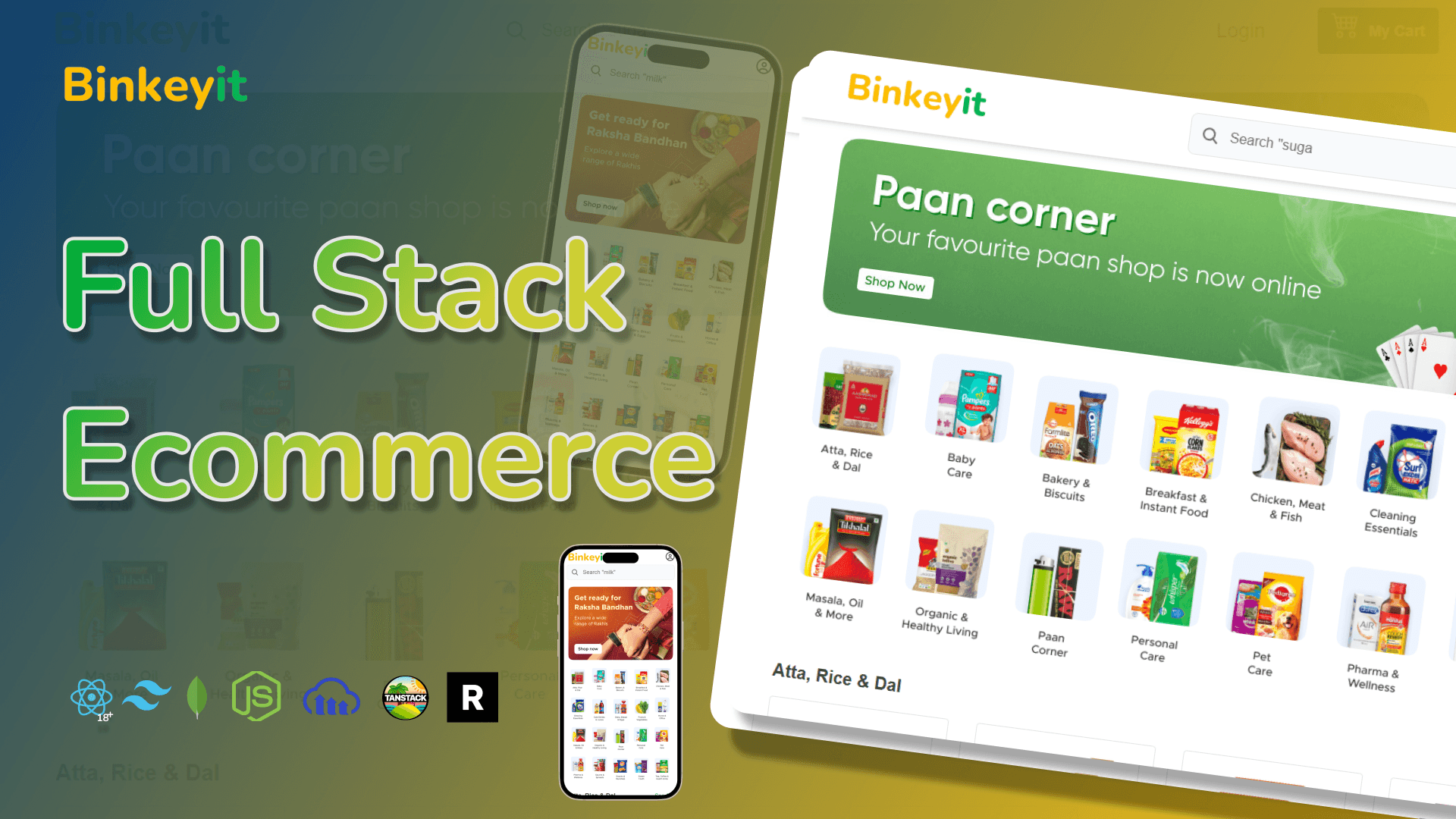 Full Stack Blinkit Clone MERN App with JWT Auth, Forgot Password, Search, React, Nodejs, MongoDB