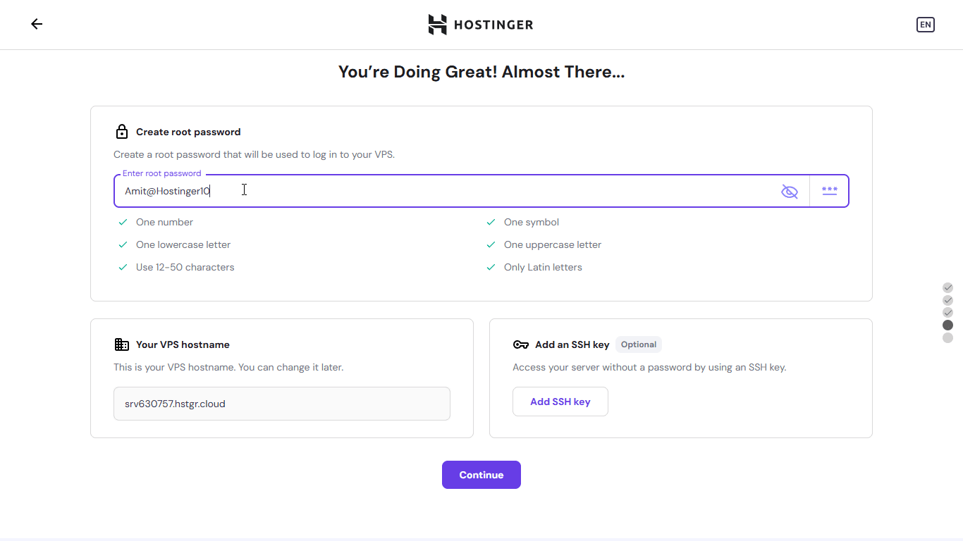 create root password
