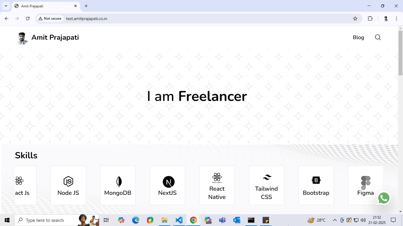 domain webiste running